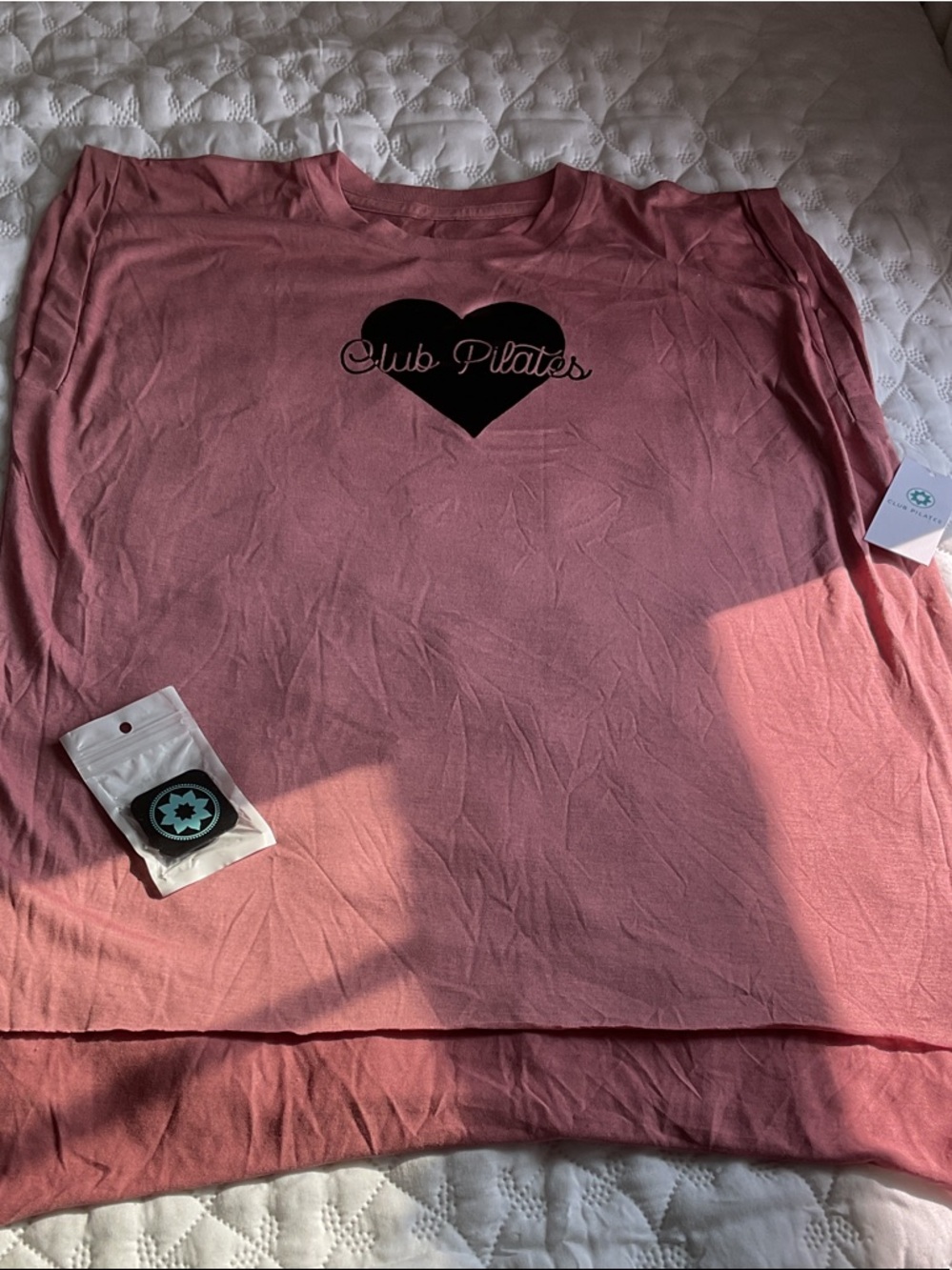 Club Pilates Women's Pink Heart Logo Tee